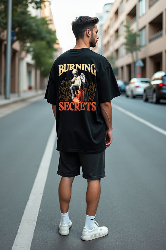 Burning Secret Design Oversize T-shirt for men